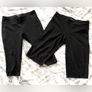 Ideology Black Capri Leggings - Women's Stretch Activewear 2X